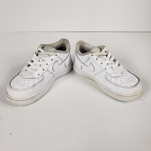 Nike Air Force 1 Triple White Toddler Athletic Shoe Size 10C White 314194-117 - Picture 4 of 7
